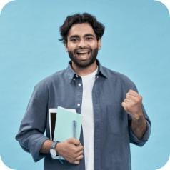 Student with airplane